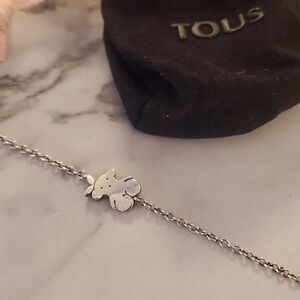 TOUS Bear w/ Bow .925 7" Bracelet